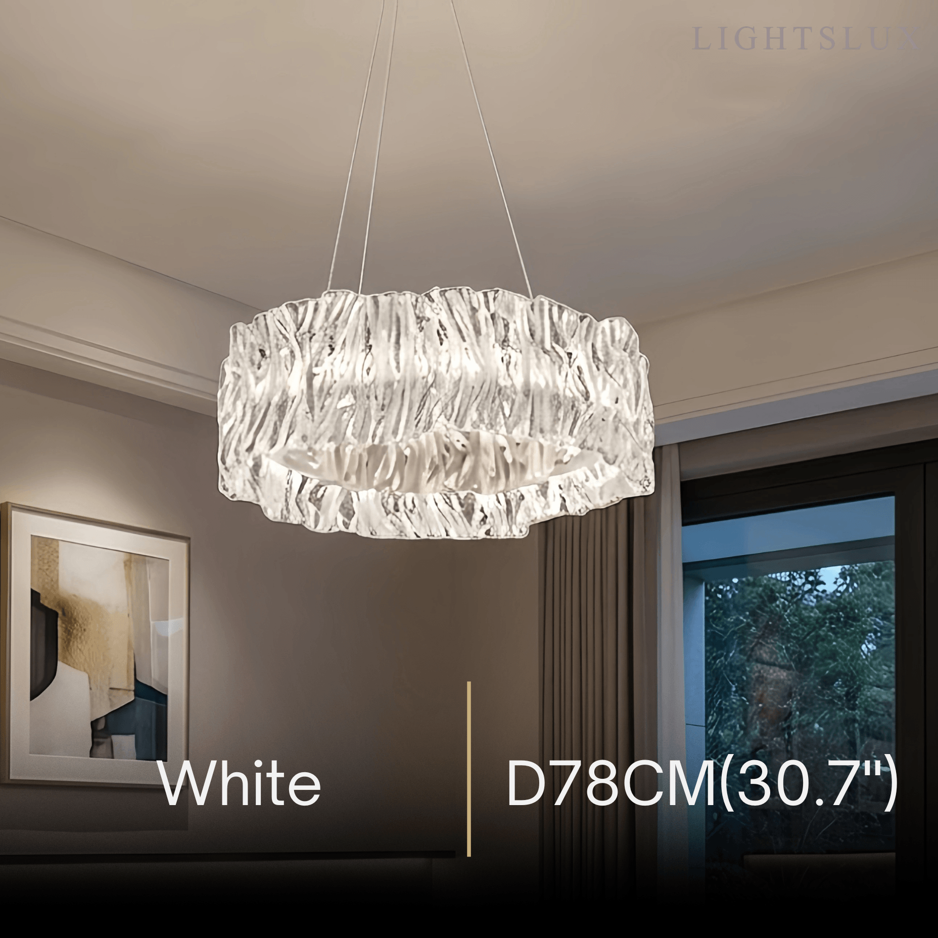Pendant Light – White/Gold/Chrome Acrylic for Living Room
