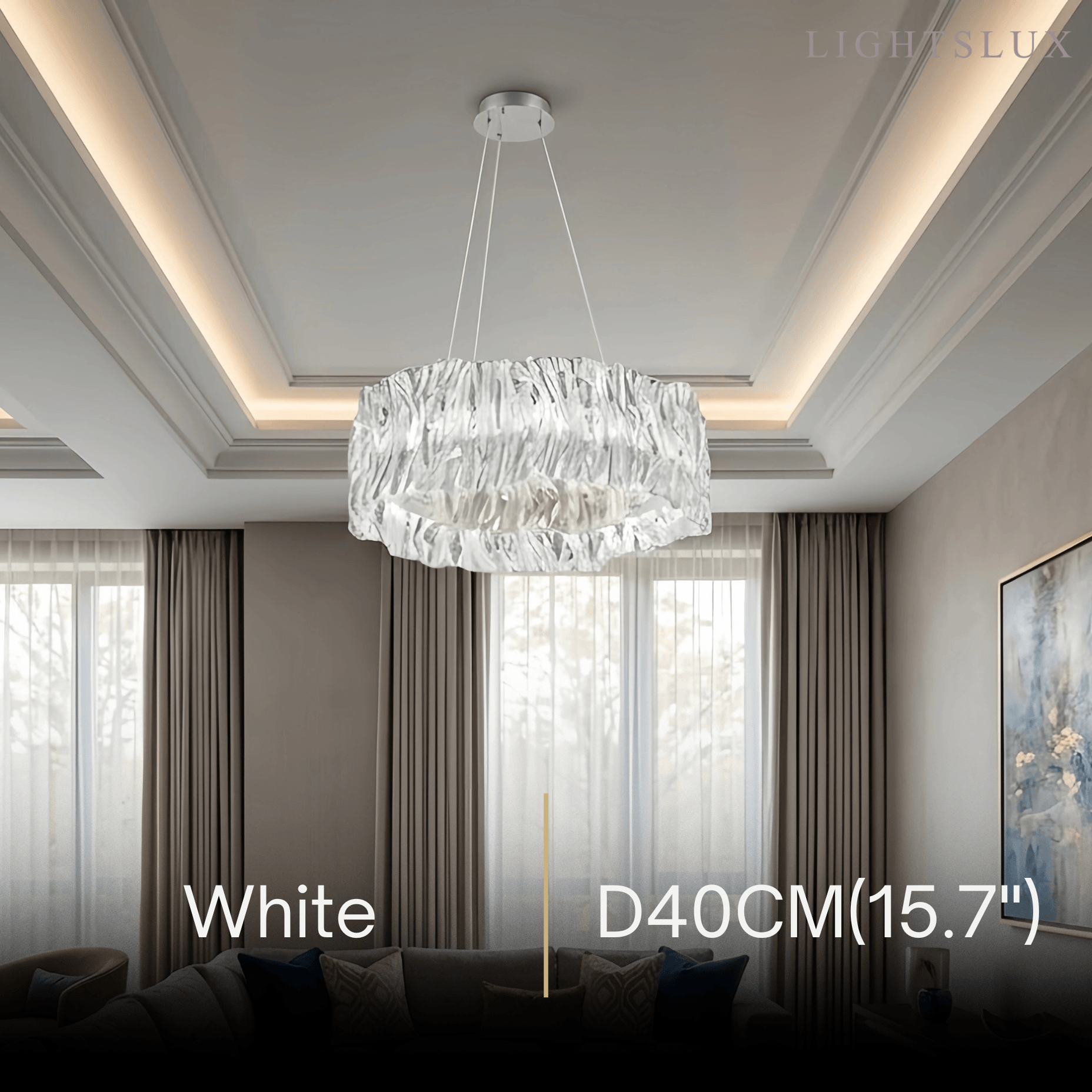 Pendant Light – White/Gold/Chrome Acrylic for Living Room