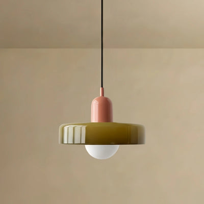 Pendant Light - Round Glass Shade for Living/Dining Room