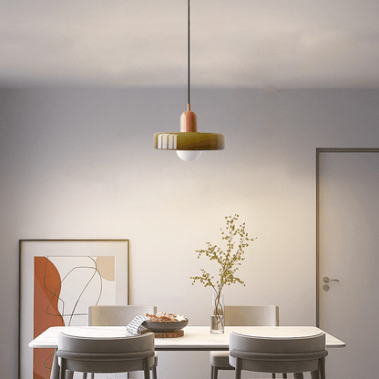 Morandi Green Pink Glass Pendant Light for Dining Room