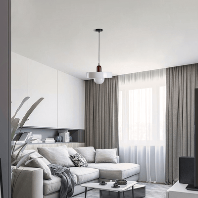 Morandi White Red Glass Pendant Light for Living Room