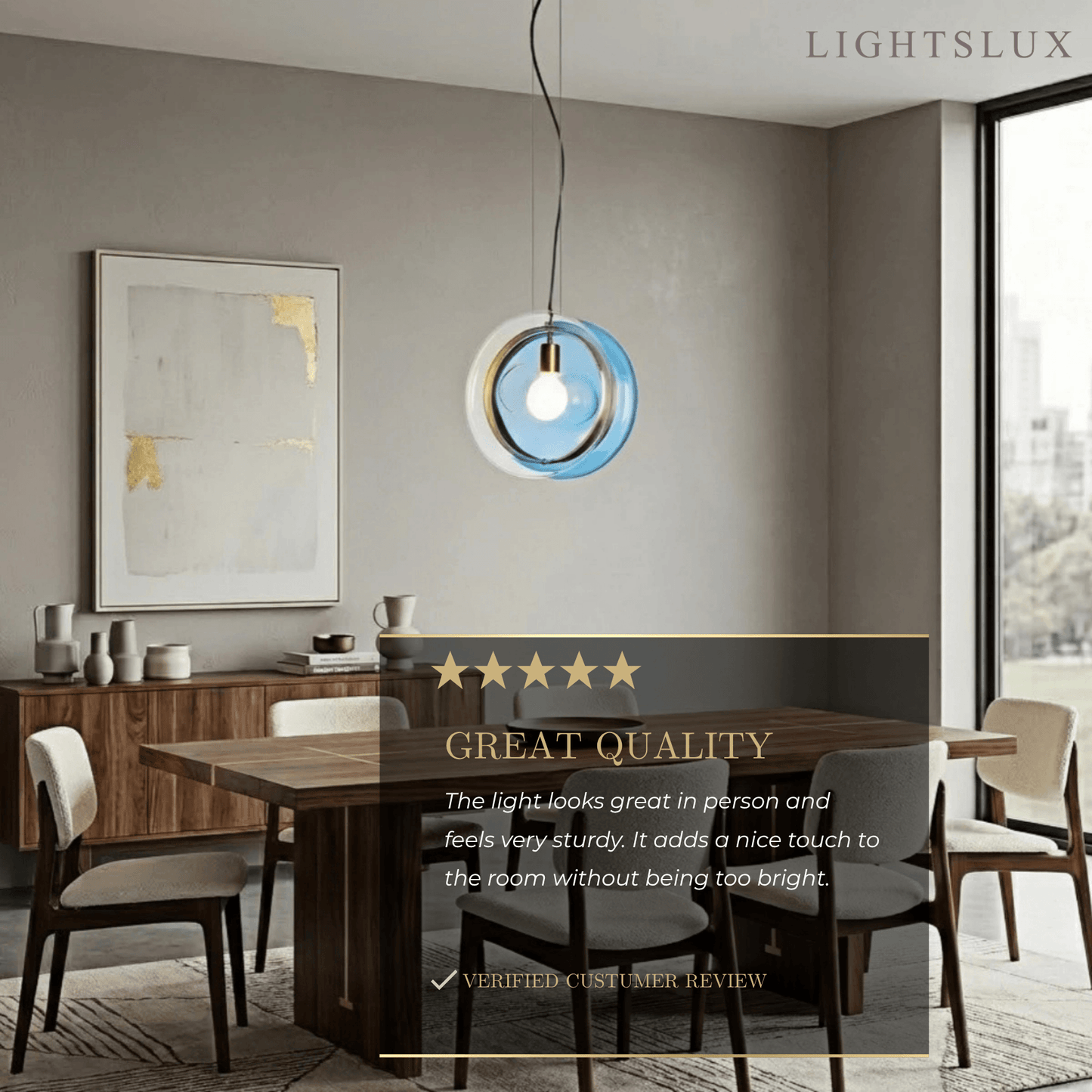 Morandia Designer Round Pendant Light – Blue