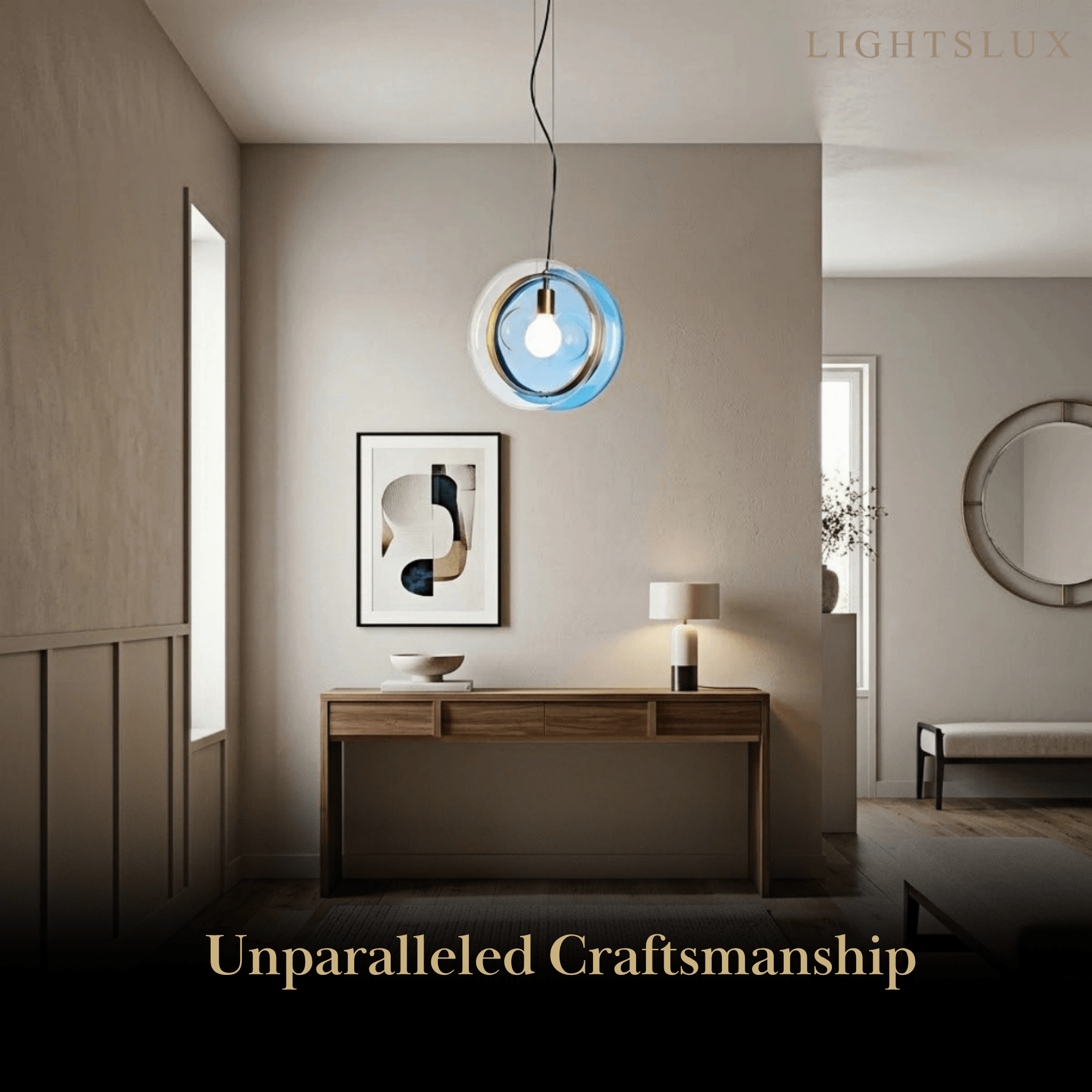 Morandia Designer Round Pendant Light – Blue