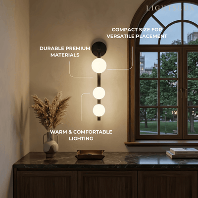 Modern_Wall_Light__Black_Metal_Glass_Globular_Design