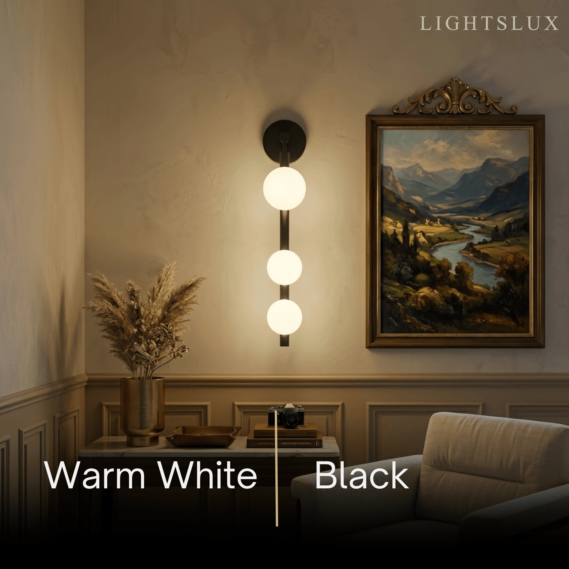 Modern_Wall_Light__Black_Metal_Glass_Globular_Design