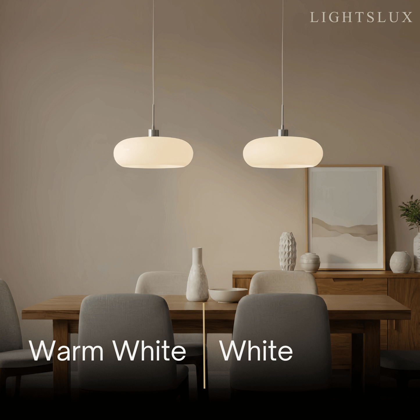 Crema Modern Pendant Light – Orange/White Metal Fixture for Dining Room