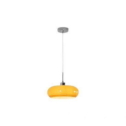 Crema Modern Pendant Light – Orange/White Metal Fixture for Dining Room