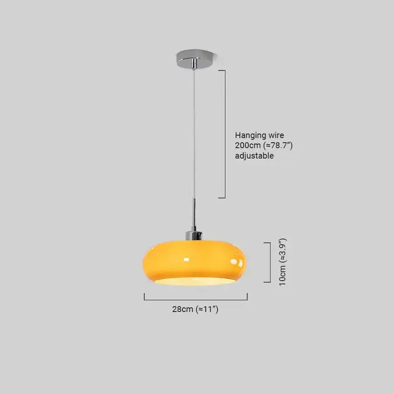 Crema Modern Pendant Light – Orange/White Metal Fixture for Dining Room