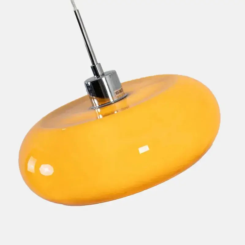 Crema Modern Pendant Light – Orange/White Metal Fixture for Dining Room