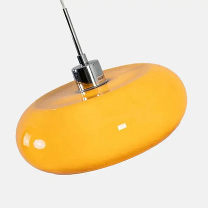 Crema Modern Pendant Light – Orange/White Metal Fixture for Dining Room
