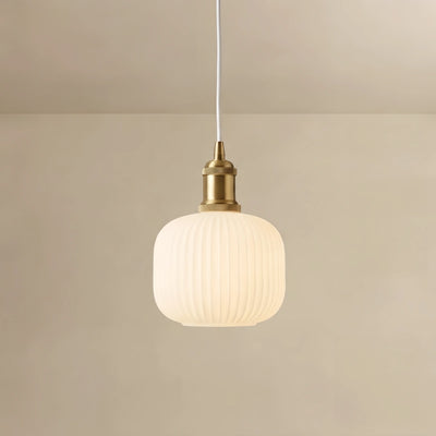 Crema Nordic White Pendant Light - Metal & Glass Geometric Design