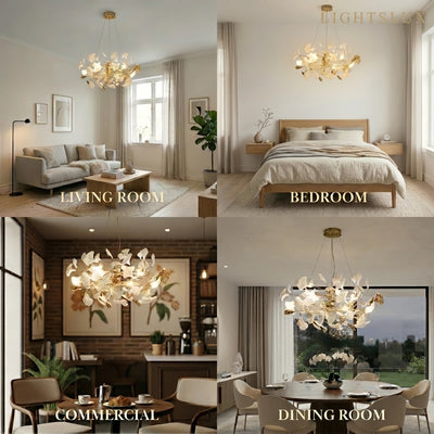 Excelis Art Deco Chandelier – Ceramic Design for Dining Room