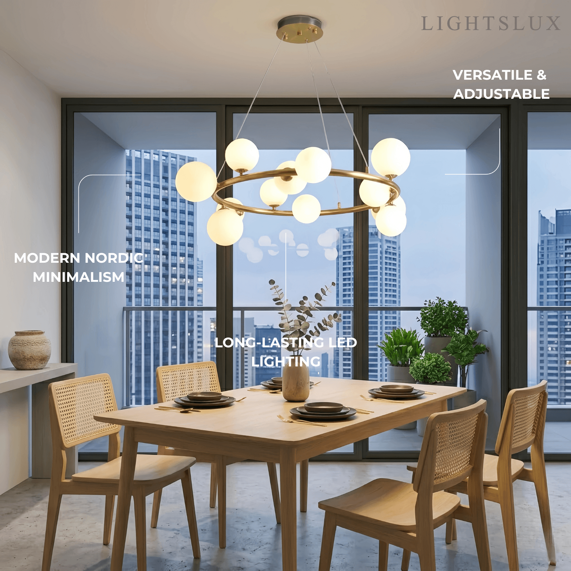 Chandelier - Metal Frame with Bubble Design for Living Room