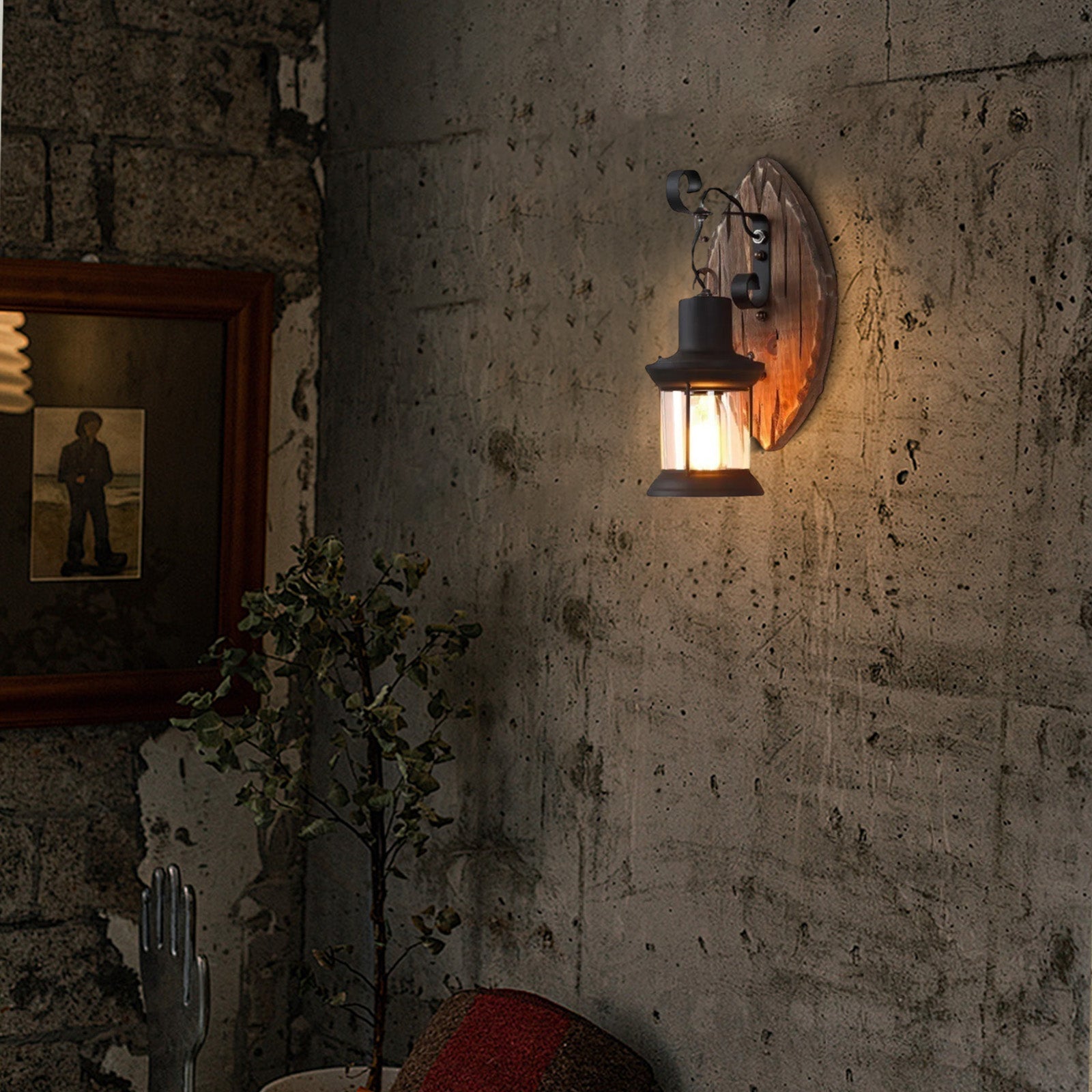 Irondale Industrial Black Metal Wall Lamp - Lantern for Dining Room