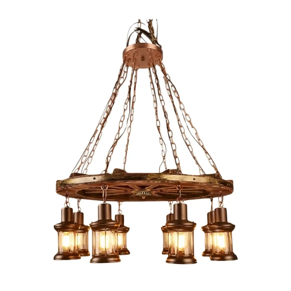 Irondale Vintage Rudder Pendant Light — Wood & Metal Industrial for Kitchen/Dining Room