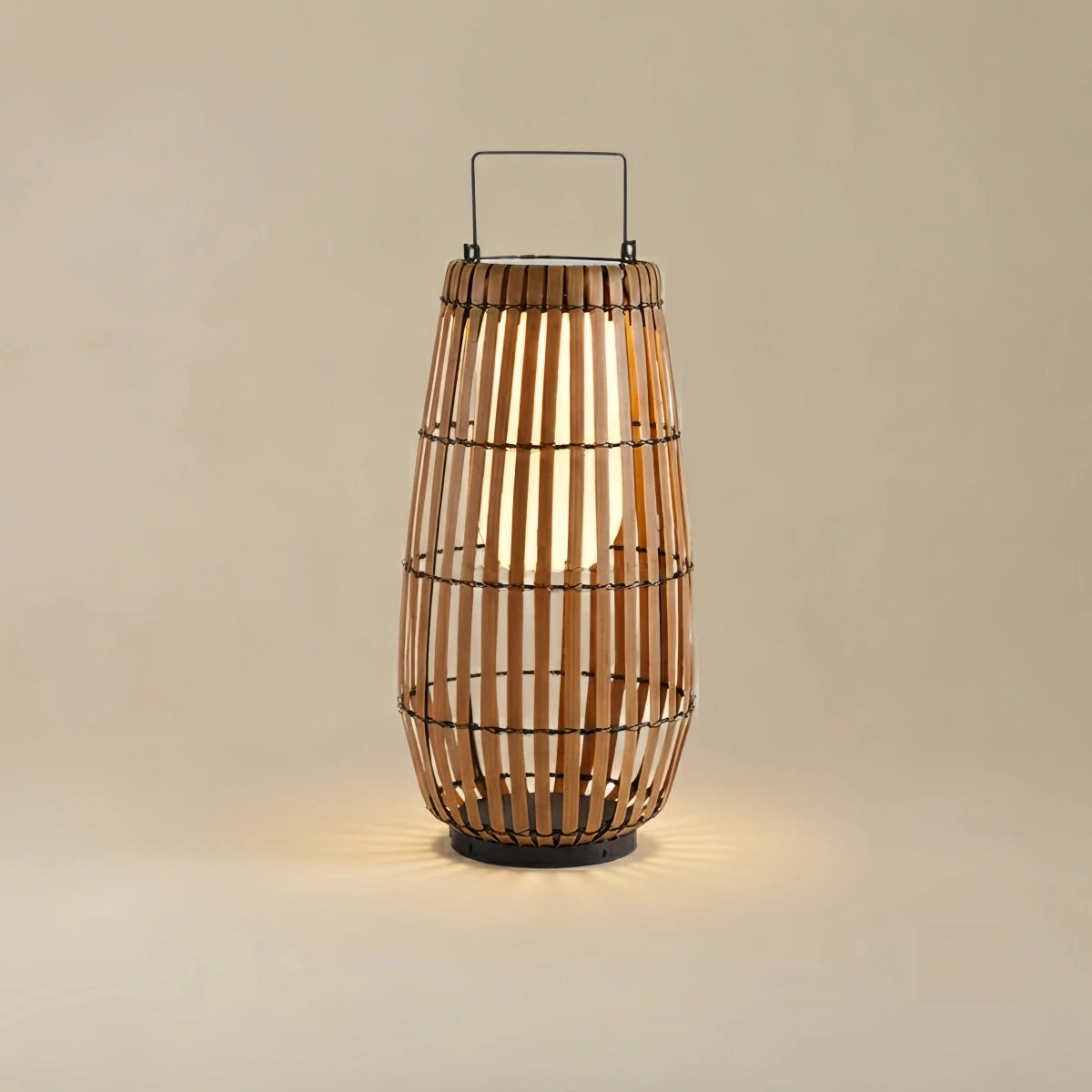 Modern Wooden Path Lamp - Brown/Gray Solar Light for Outdoor Garden