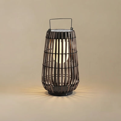 Wooden Path Lamp - Brown/Gray Solar Light for Outdoor Garden