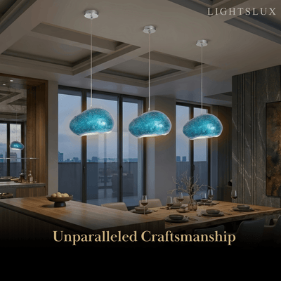 Morandia Art Deco Blue Pendant Light