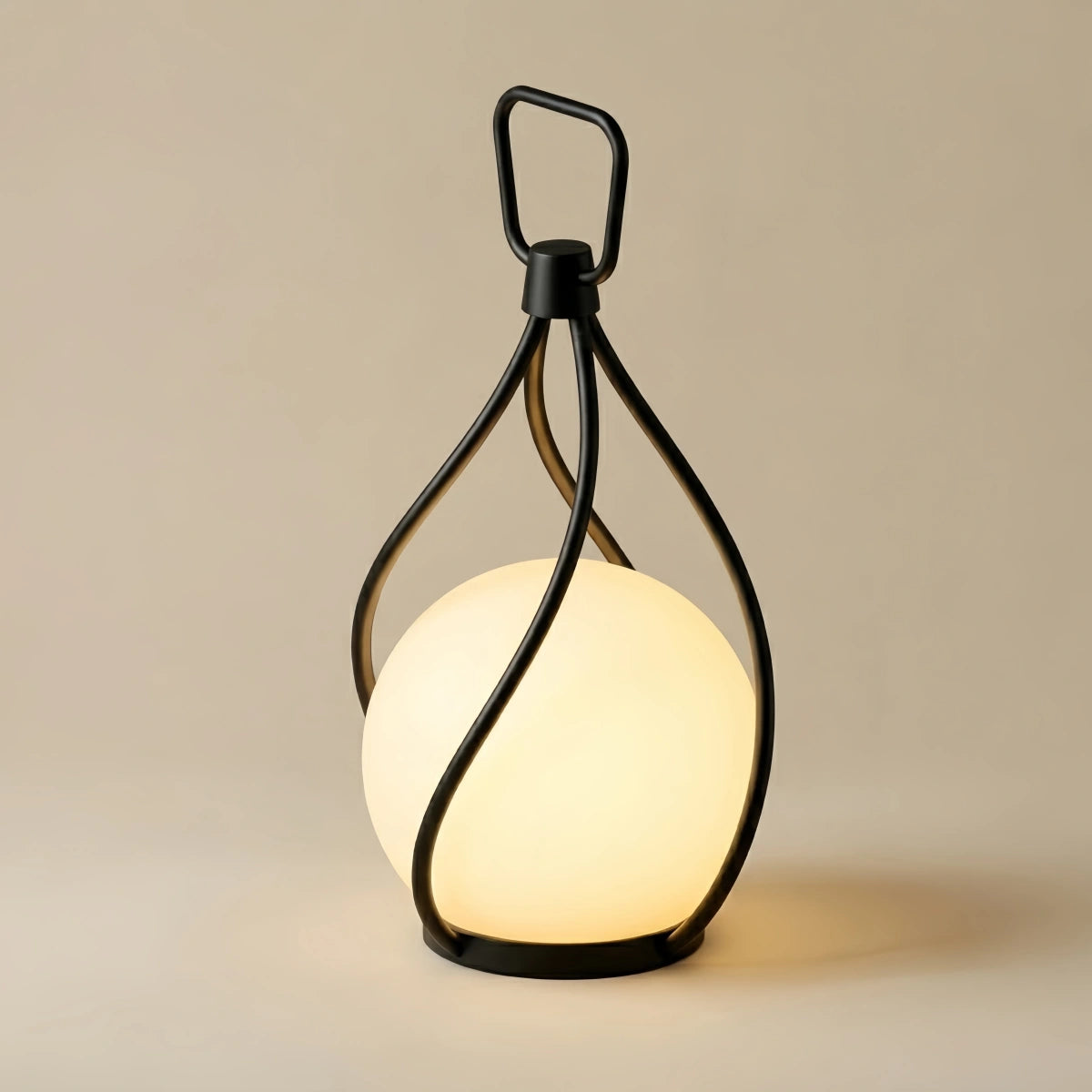 Lunara Designer Globular Pathway Light - Milky Black Metal/Acrylic for Garden