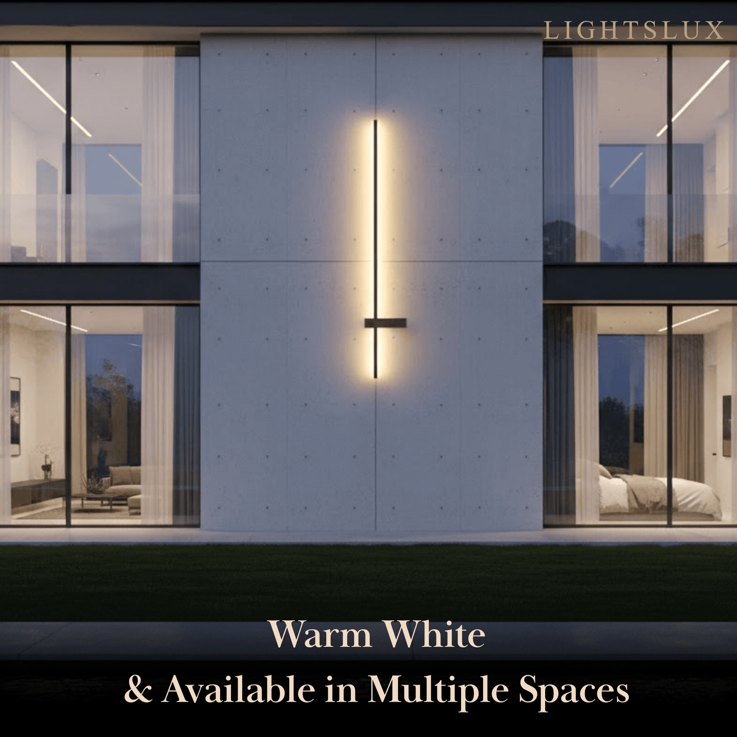 Modern Linear LED Wall Lamp – Black Solar & Sensor Light Outdoor