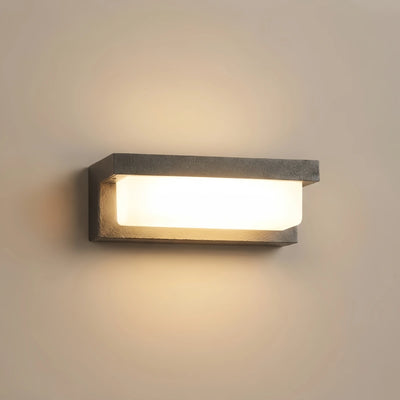 Arcato Modern Outdoor Wall Lamp - Black Metal & Acrylic Rectangular Design for Garden