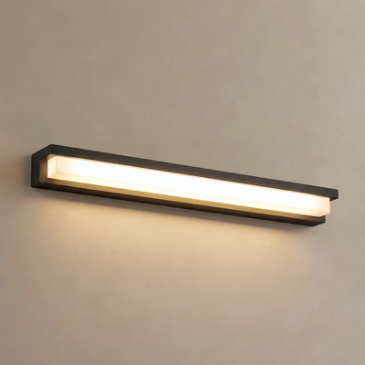 Arcato Modern Outdoor Wall Lamp - Black Metal & Acrylic Rectangular Design for Garden
