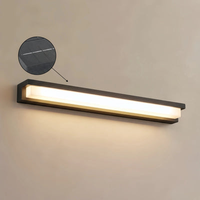 Arcato Modern Outdoor Wall Lamp - Black Metal & Acrylic Rectangular Design for Garden