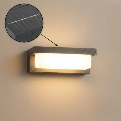 Arcato Modern Outdoor Wall Lamp - Black Metal & Acrylic Rectangular Design for Garden