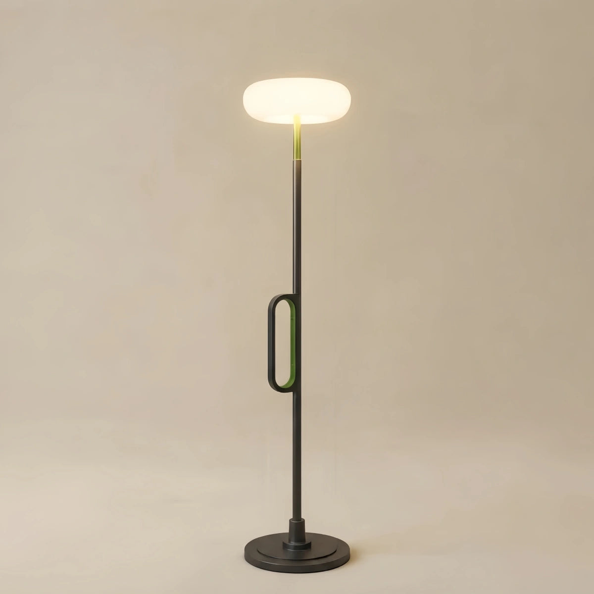 Irondale Modern Outdoor Floor Lamp - Black Metal & Acrylic Bowled Design for Courtyard