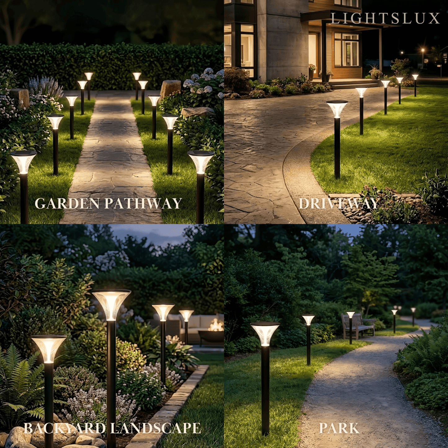Arcato Modern Cylindrical Pathway Light – Black Metal/Acrylic Solar Outdoor Lamp