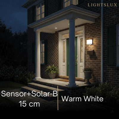 Lunara Modern Solar LED Outdoor Wall Lamp – Waterproof Sensor Light for Courtyard