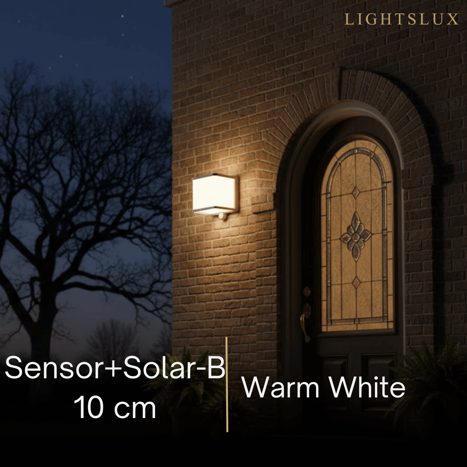 Lunara Modern Solar LED Outdoor Wall Lamp – Waterproof Sensor Light for Courtyard