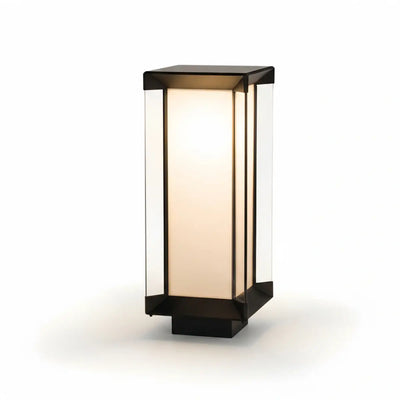 Arcato Modern Outdoor Floor Lamp - Black Cuboid Metal & Glass with RGB Lighting