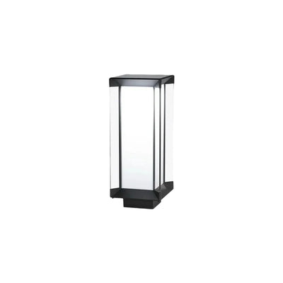 Arcato Modern Outdoor Floor Lamp - Black Cuboid Metal & Glass with RGB Lighting