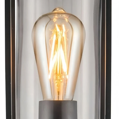 Irondale Industrial Modern Rectangular Outdoor Pathway Light - Black Metal for Courtyard