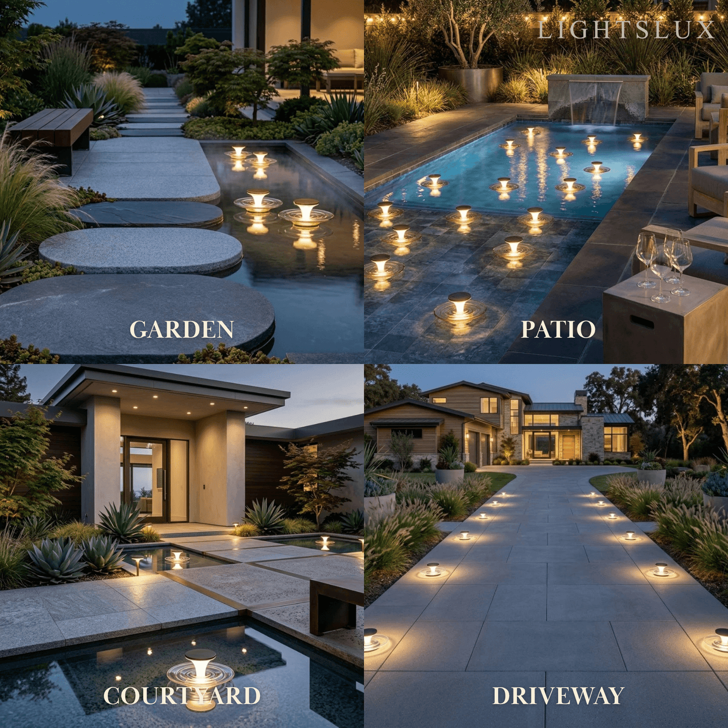 Stellar Modern Solar Outdoor Ground Lamp - Round