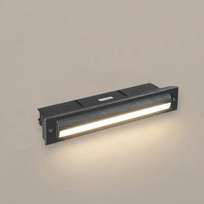 Arcato Modern Rectangular Outdoor Deck Step Light - Black Metal/Acrylic for Staircase