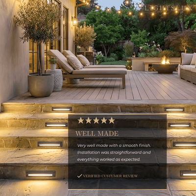 Modern Rectangular Outdoor Deck Step Light
