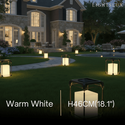Arcato Modern Square Outdoor Floor Lamp — Black Metal/Acrylic Lantern for Patio
