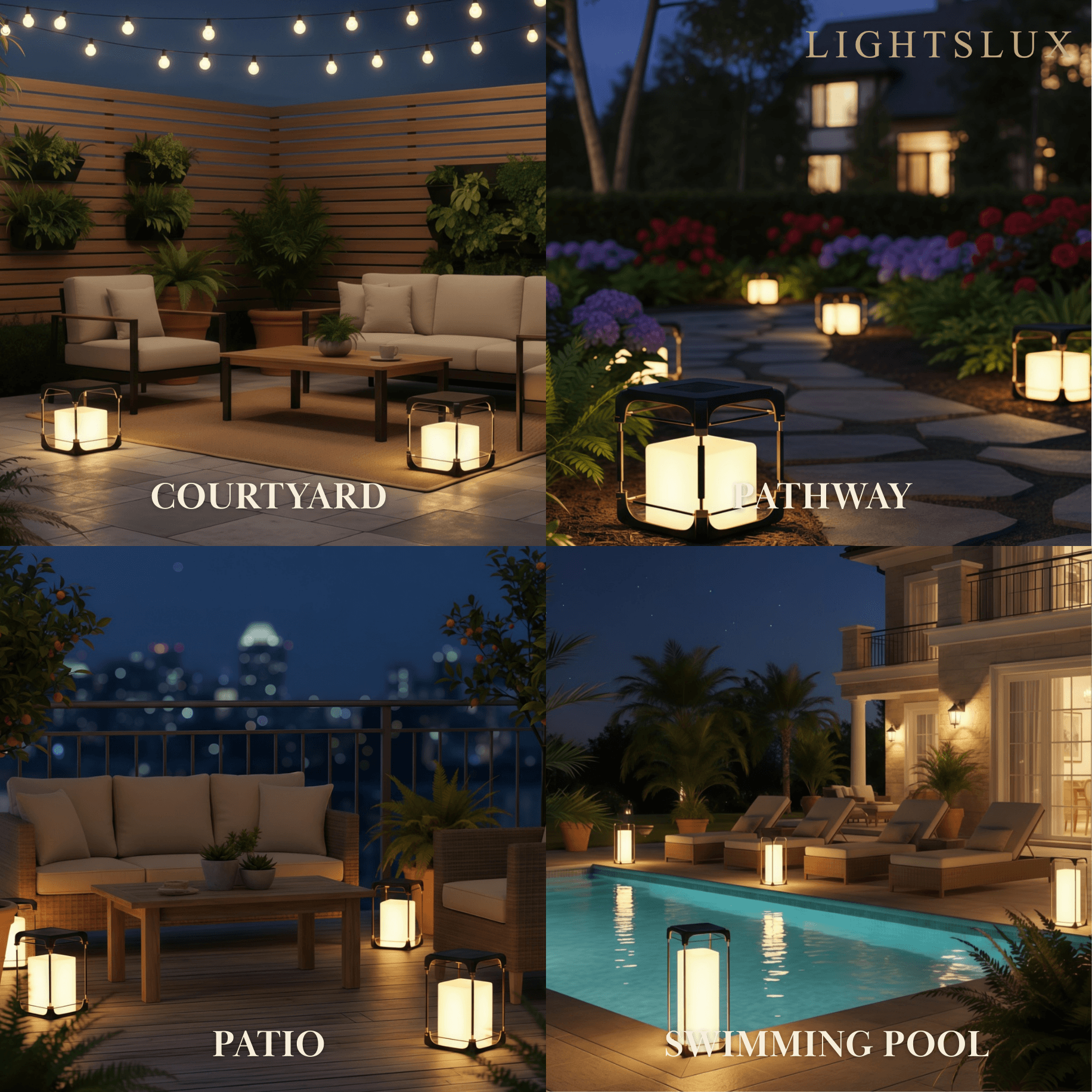 Arcato Modern Square Outdoor Floor Lamp — Black Metal/Acrylic Lantern for Patio