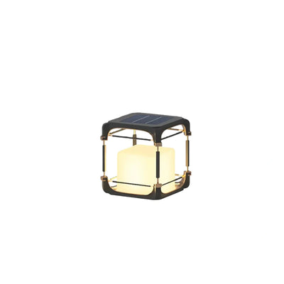 Arcato Modern Square Outdoor Floor Lamp — Black Metal/Acrylic Lantern for Patio
