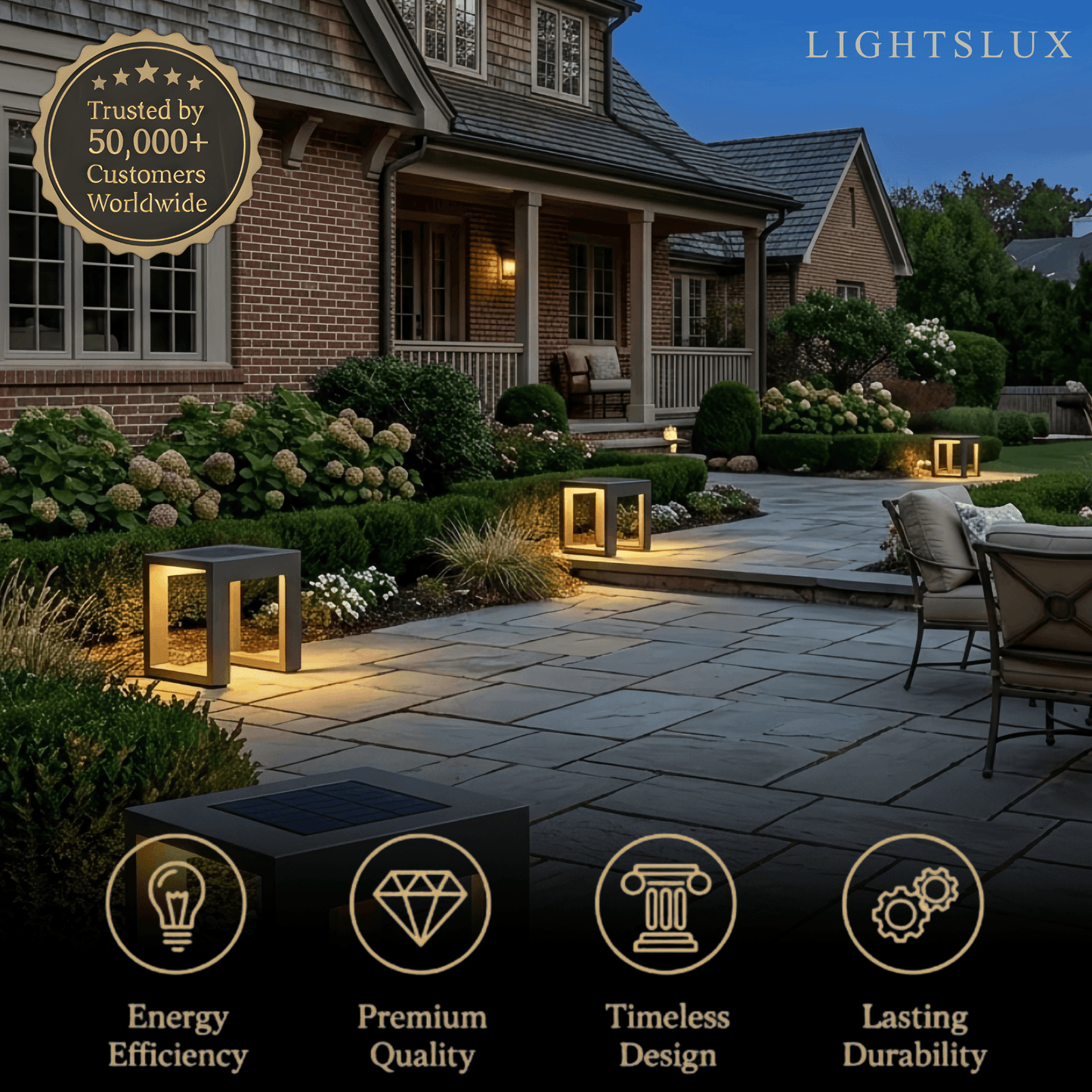 Modern Square Solar Floor Lamp