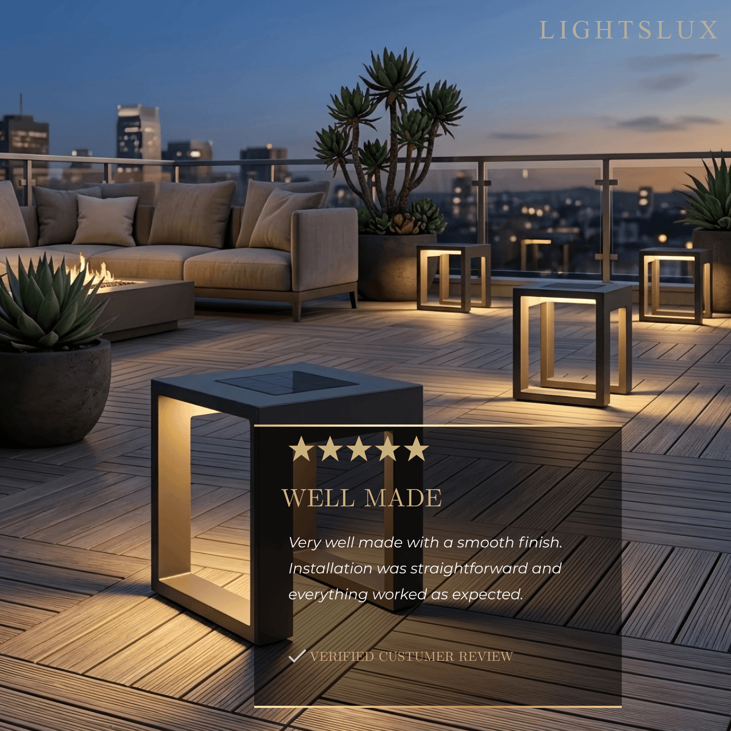 Modern Square Solar Floor Lamp