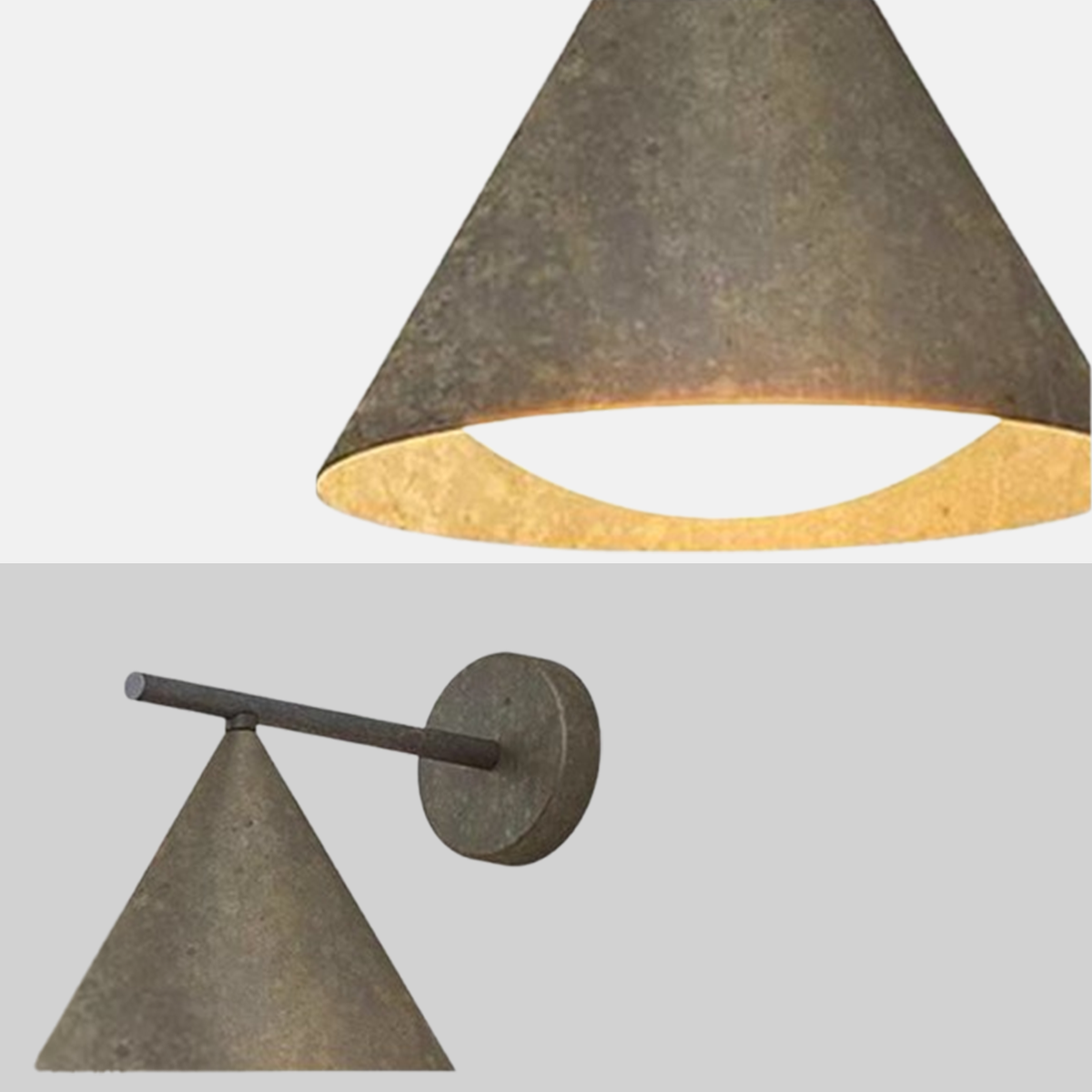 Minimalist Conical Outdoor Wall Lamp Metal & LED Detail 