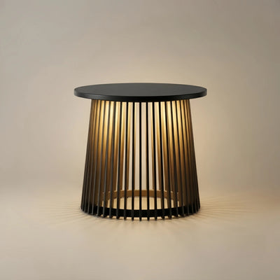 Irondale Modern Outdoor Floor Lamp - Black Metal & Acrylic Cylindrical Design for Patio