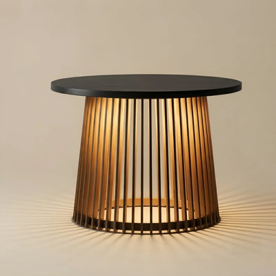 Irondale Modern Outdoor Floor Lamp - Black Metal & Acrylic Cylindrical Design for Patio