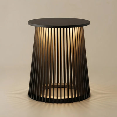Irondale Modern Outdoor Floor Lamp - Black Metal & Acrylic Cylindrical Design for Patio