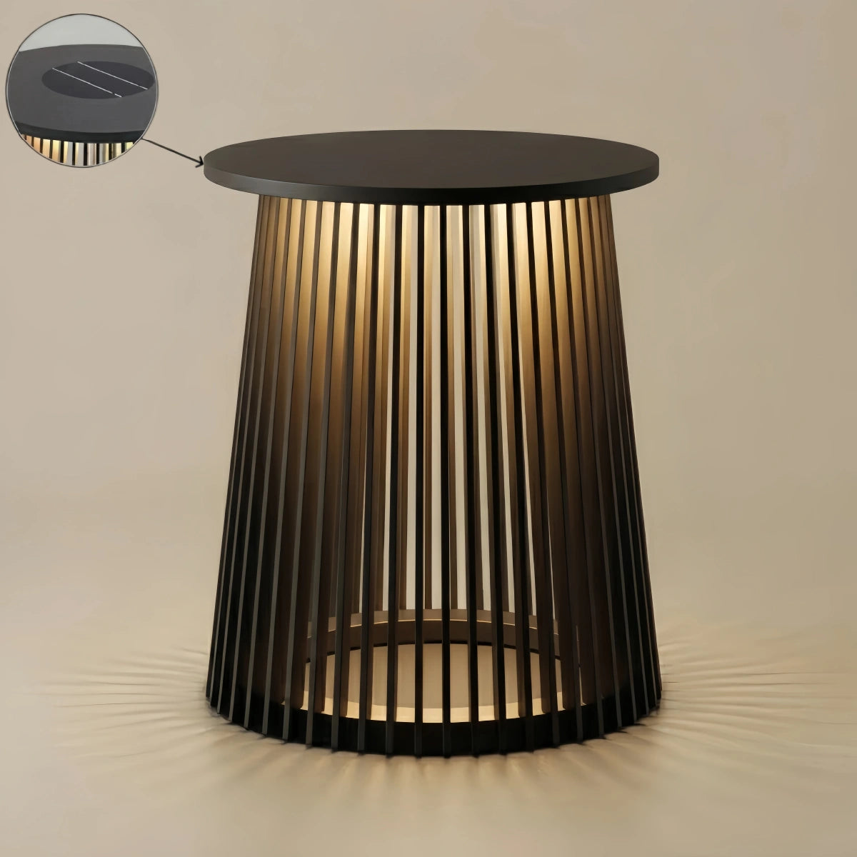Irondale Modern Outdoor Floor Lamp - Black Metal & Acrylic Cylindrical Design for Patio