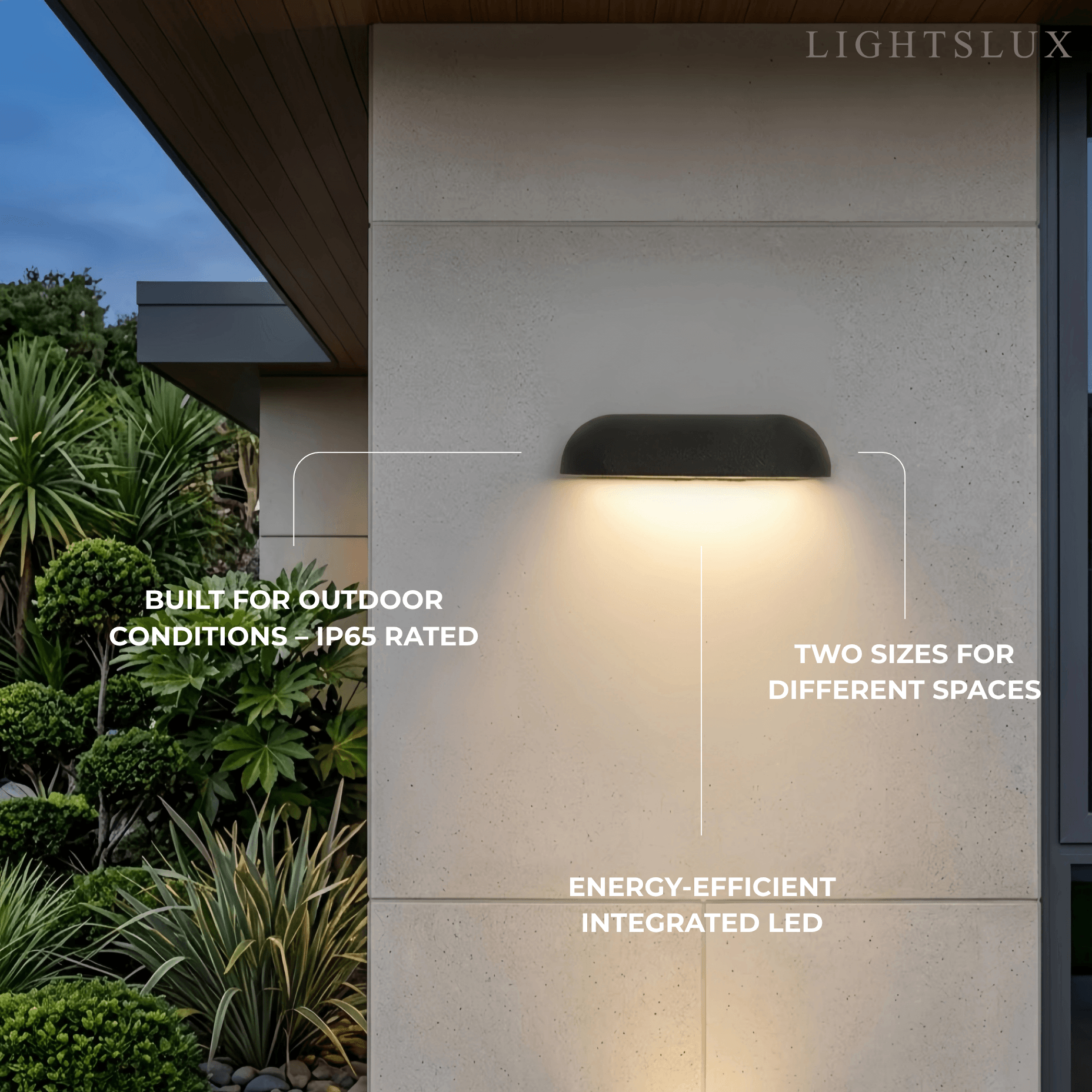 Arcato Modern Arched Outdoor Wall Lamp
