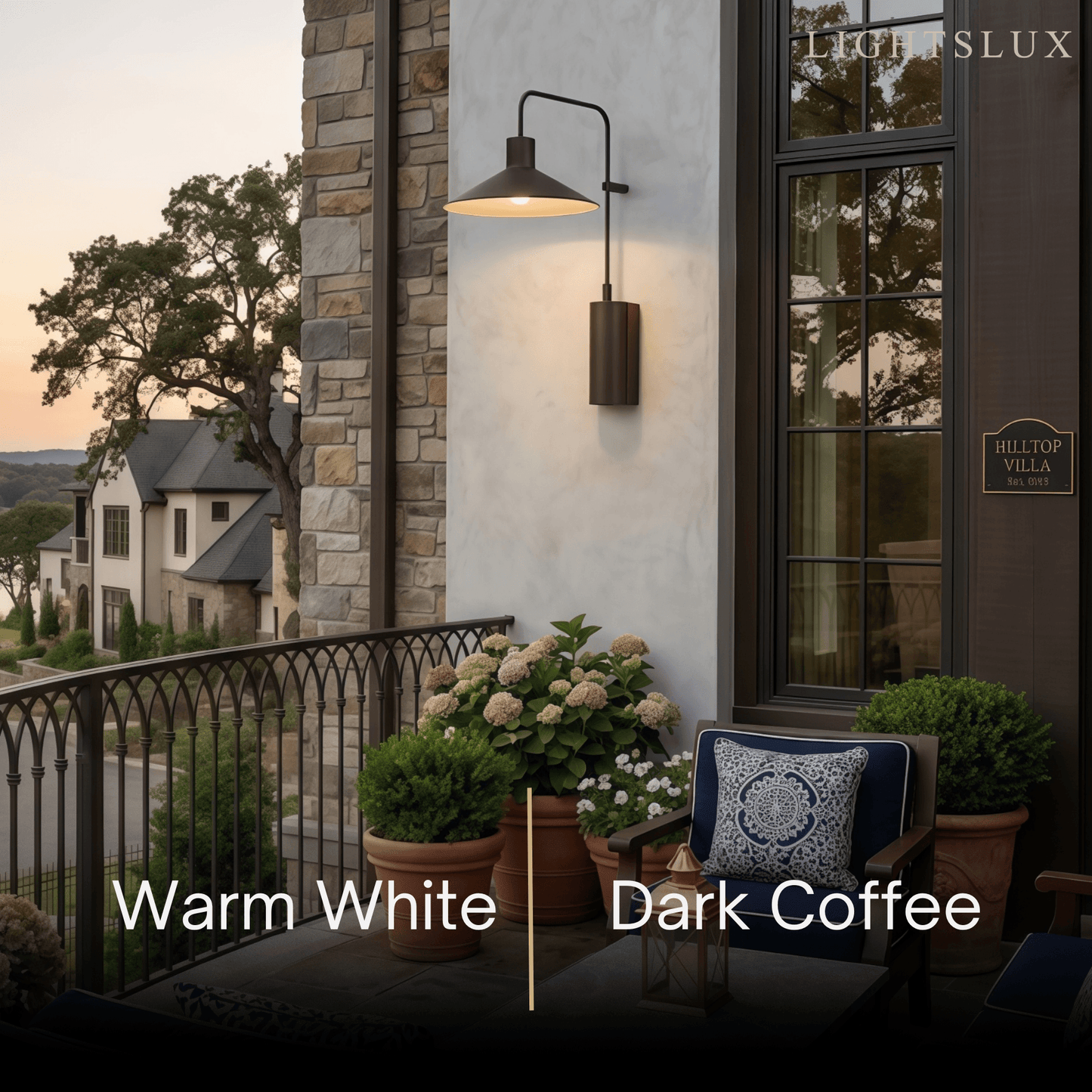 Irondale Industrial Metal Outdoor Wall Lamp - Dark Coffee Wide Cone